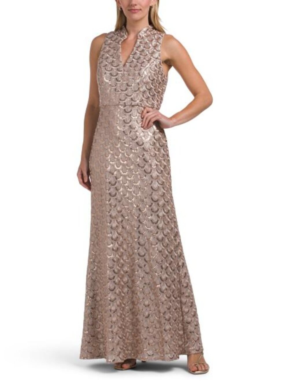 ALEX EVENINGS Petite Embroidered Sequin Dress